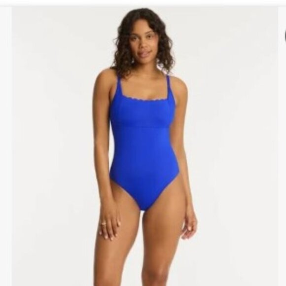 Sea Level Australia Scallop Square Neck Bralette One-Piece – Size 8 – NWOT - Picture 1 of 7
